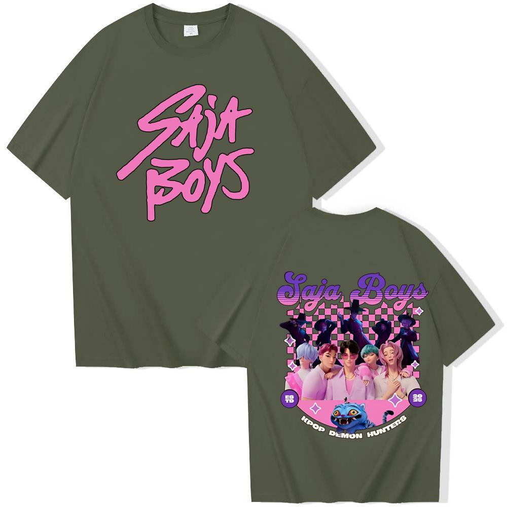 KPop Devil Hunter Saja Boys' T-shirt Harajuku O-neck Casual Shirt