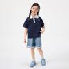 Girls' Embroidered Frill Collar Polo T-shirt