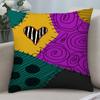 Fashion Patch Pillow Case Short Plush Double Sided Print Square Throw Pillow Covers Sofa Home Cushion Decor
