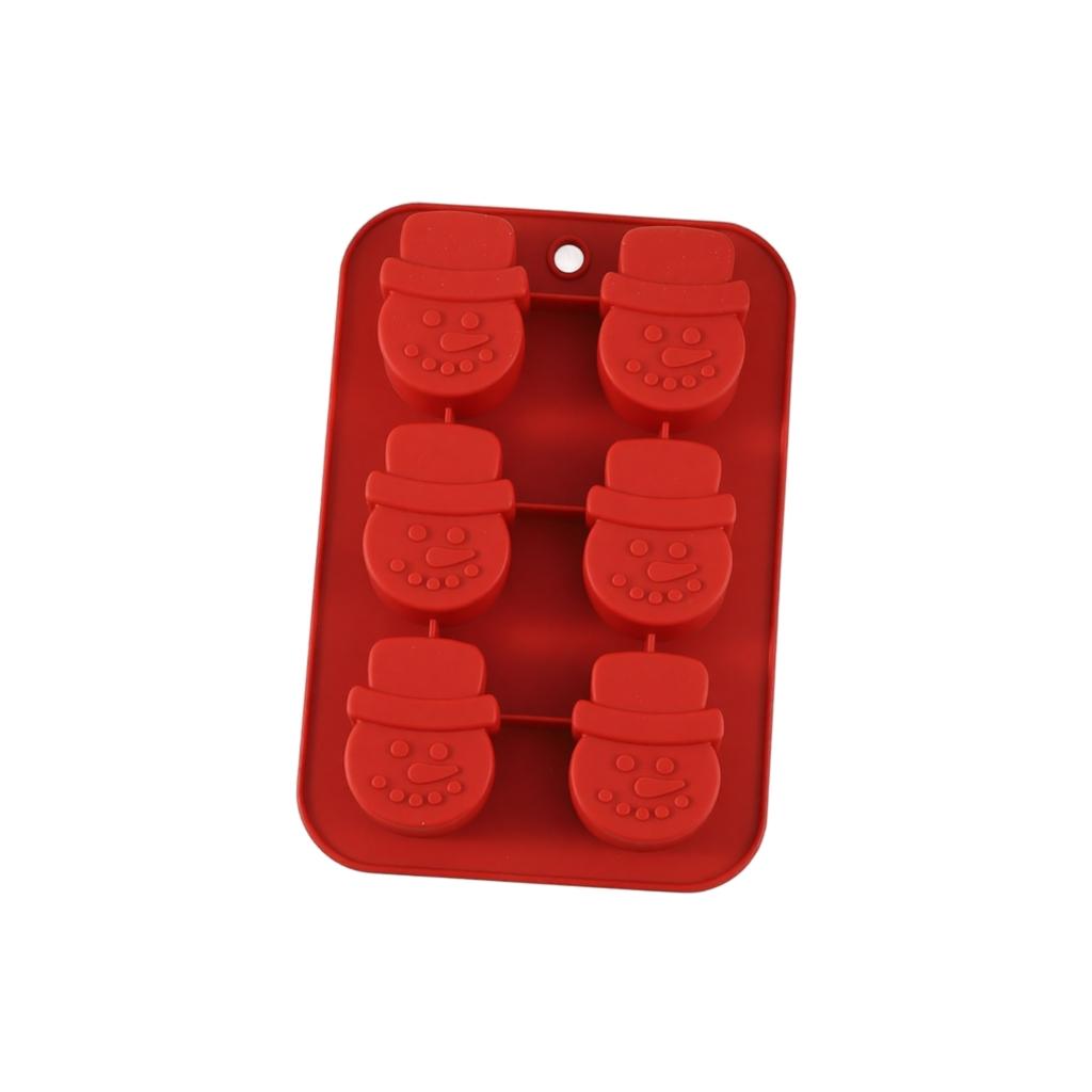 6 Cavity Snowman Silicone Baking Mold Creative DIY Cake Mold Nonstick Flexible Chocolate Fondant Mold for Baking and Candy Making