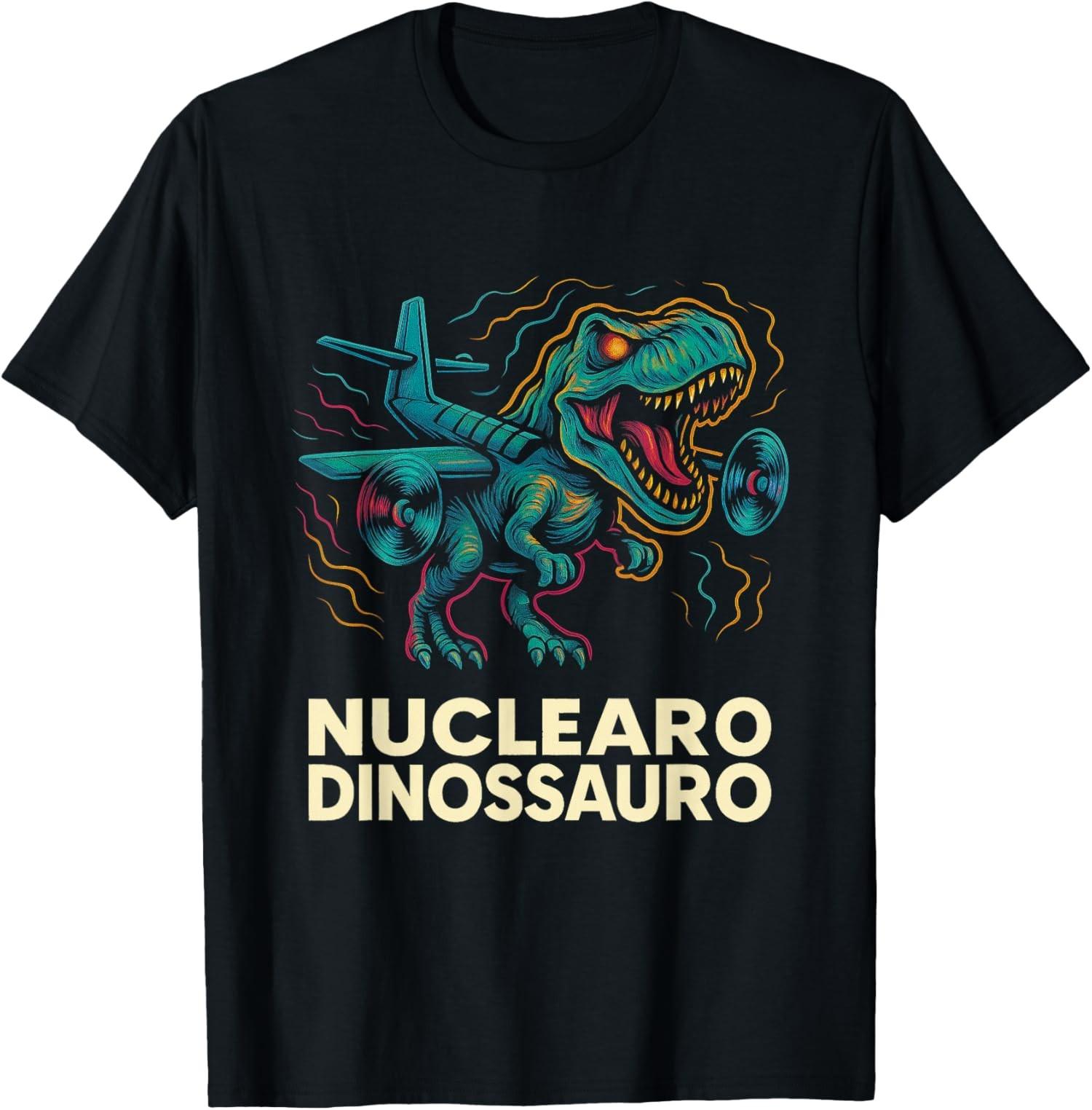 Nuclearo Dinossauro T-shirt unisexe dr?le italien Brainrot Meme S