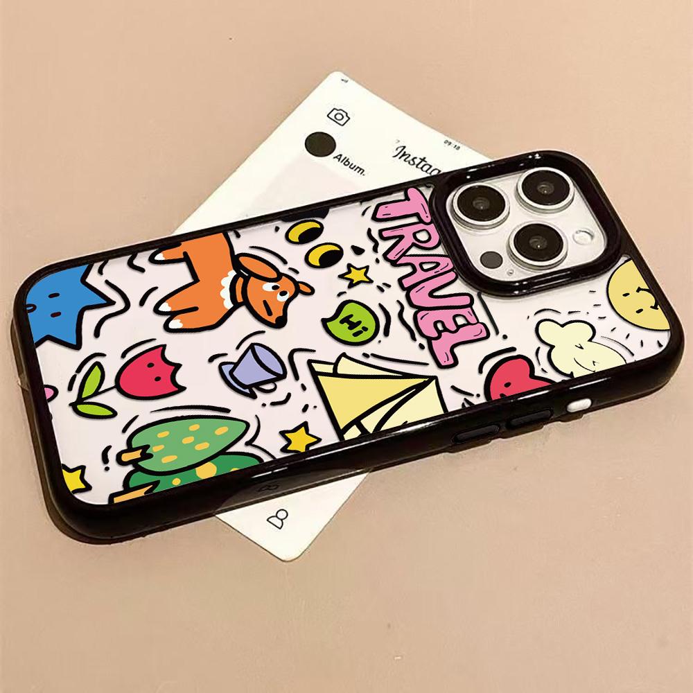 Acrylic Phone Case for iPhone 11 12 13 14 Pro 12 14 16 Pro Max for Samsung A16 A36 A56 S24 FE High-quality Painted Anti-fall Mobile Phone Case