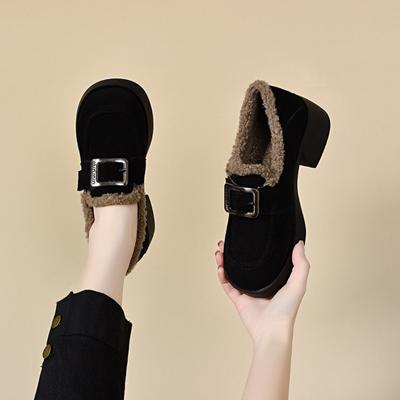 Chaussures en coton Chaussures à semelles épaisses Mocassins