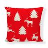 Red Series Santa Claus Pattern Throw Pillow Cover with Short Plush Print for Living Room Sofa Decoration Cushion Cover