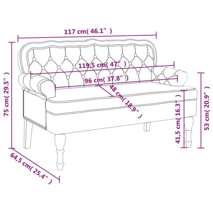 VidaXL Bench with Backrest, Sofa with Armrest, Banquette with Wooden Legs, Living Room Seat, Modern, 372162