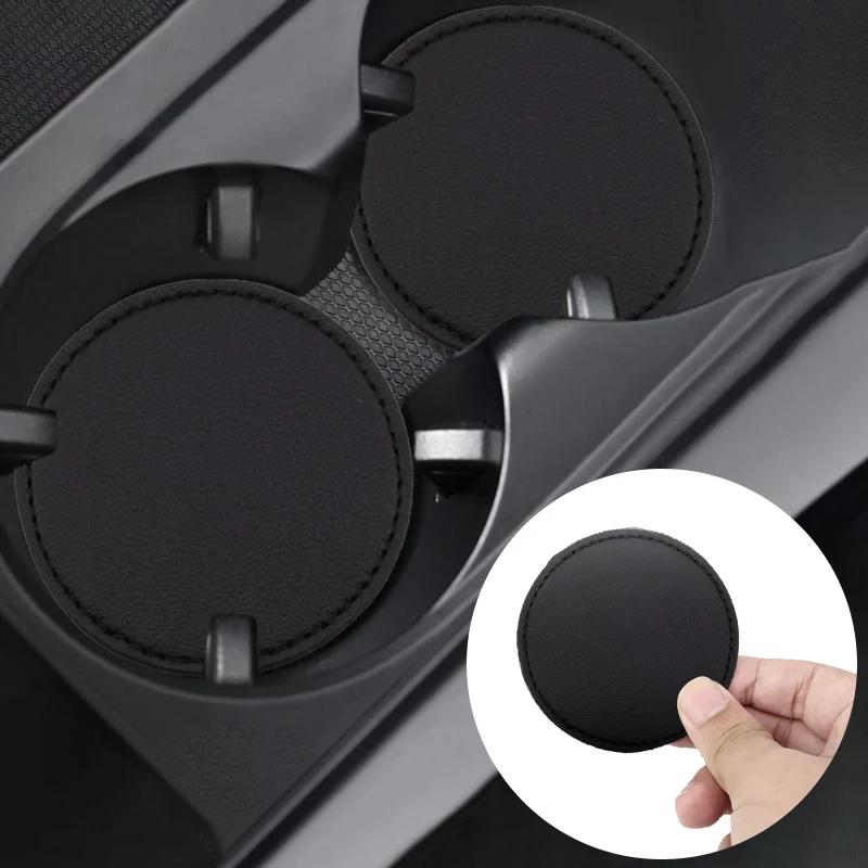 Car Sticker Tesla 2Pcs Car Non Slip Water Cup Pad For Tesla Model 3 Model Y ModelS ModelX 2017 2018 2019 2020 2021 2022 2023 In