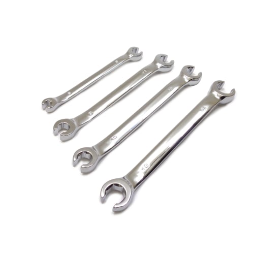Flare nut wrench set, brake pipe open-end wrench, open-end wrench, flare wrench, 6mm x 8mm, 9mm x 11mm, 10mm x 12mm, 13mm x 14mm