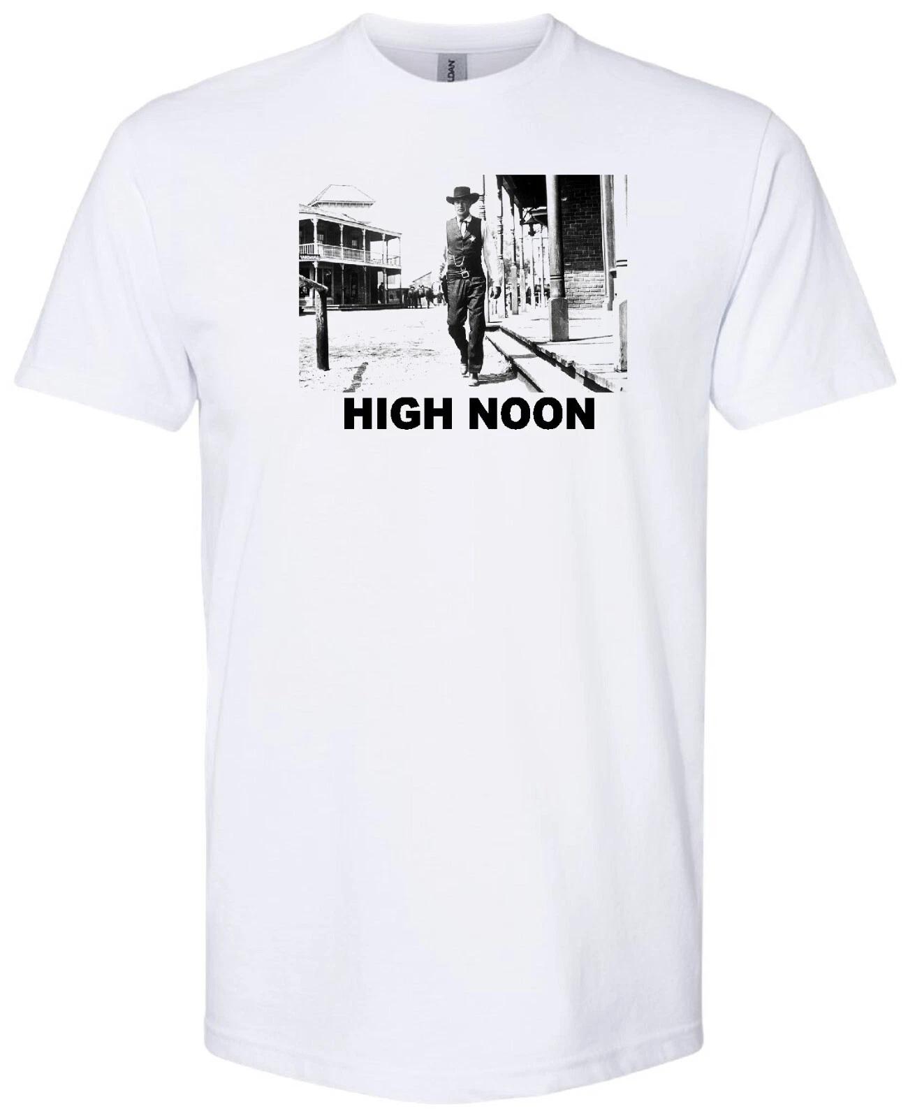 

HIGH NOON GARY COOPER 1952 CLASSIC MOVIE COWBOY WESTERN RETRO WHITE T-shirt 2XL