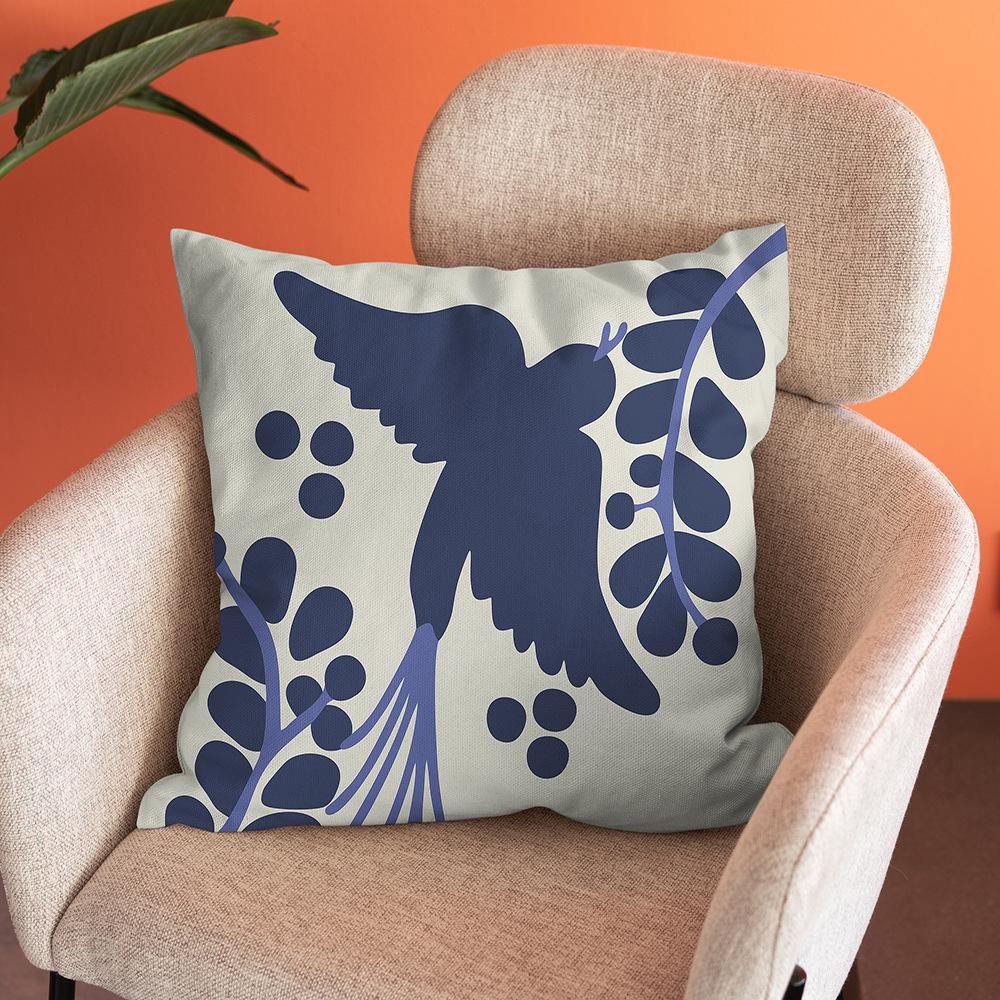 Nordic Abstract Art Flower Print Pillowcase Short Plush Pastoral Simple Home Sofa Cushion Car Cushion