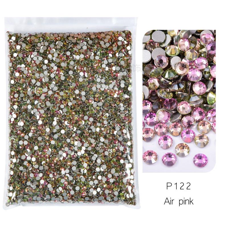 P72-180 Glass Nail Art Large Bag Flat Bottom Diamond, Silver Plated Diy Diamond Jewelry Accessories Mobile Phone Case Rhinestone Accessories