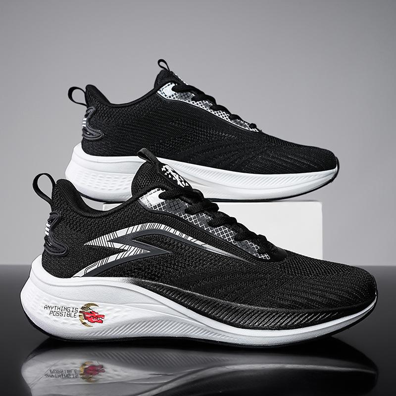 Running shoes popcorn sole carbon plate non-slip fly weaving summer breathable youth fashion sports shoes men's physical training shoes