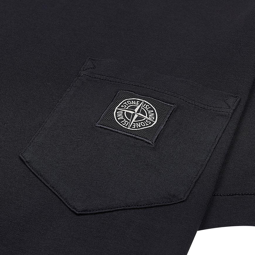Stone Island T-Shirt Logo Print Crew Neck Short Sleeve Kids tops Black 801620347-V0029
