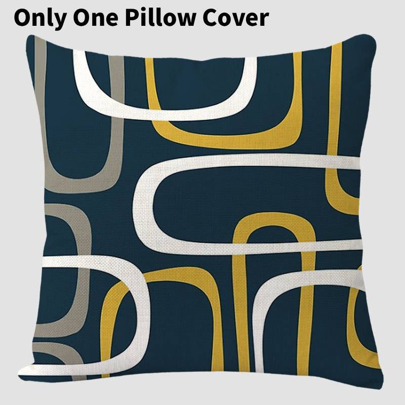 Geometric Linen Pillow Cover For Living Room Sofa Decor With Vintage Design
