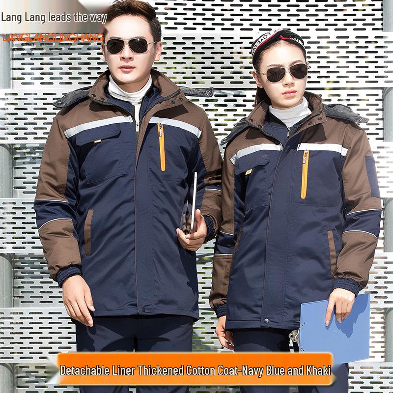 Winter Workwear Cotton Padded Jacket: Cold-Proof, Reflective, Warm Protection for Freezer Storage