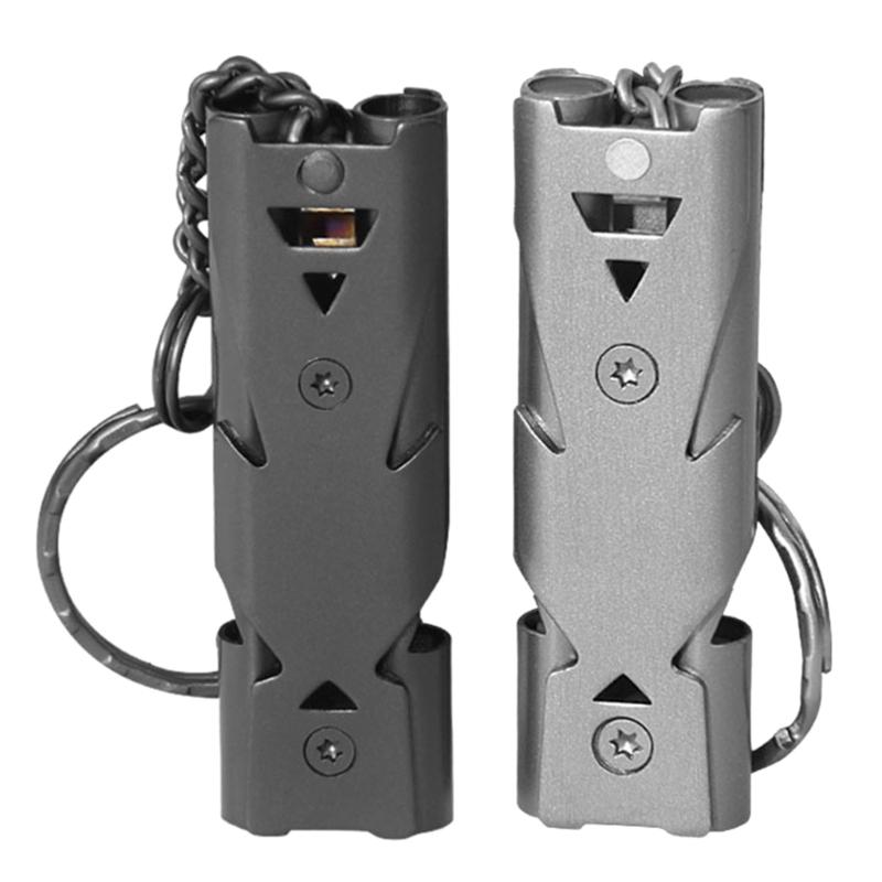 2 Pcs Emergency Whistles Portable Double Tube Whistles Outdoor Survival Whistles 1