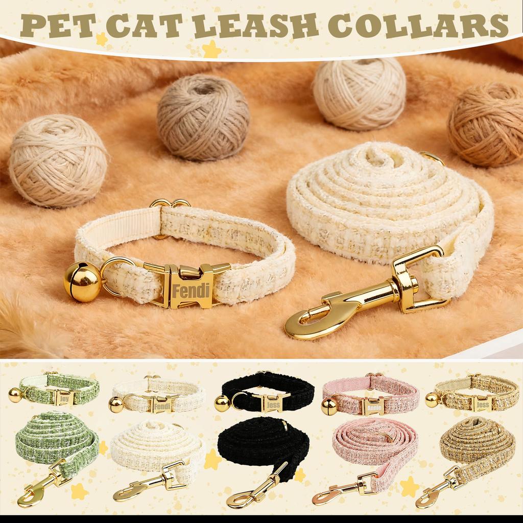 Custom Carved -inspired Pet Collars, Dog Collars, Cute Bell Collars+ Leash