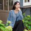 Vintage stil denimjakke for kvinner med Hong Kong vinddesign Coat