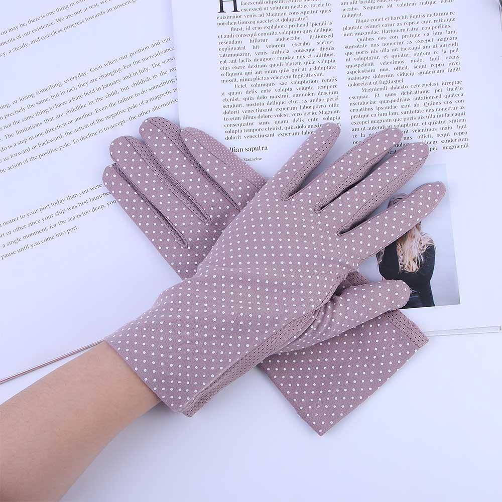 Women Driving Sunscreen Dot Short Gloves Sun Protection  Gloves