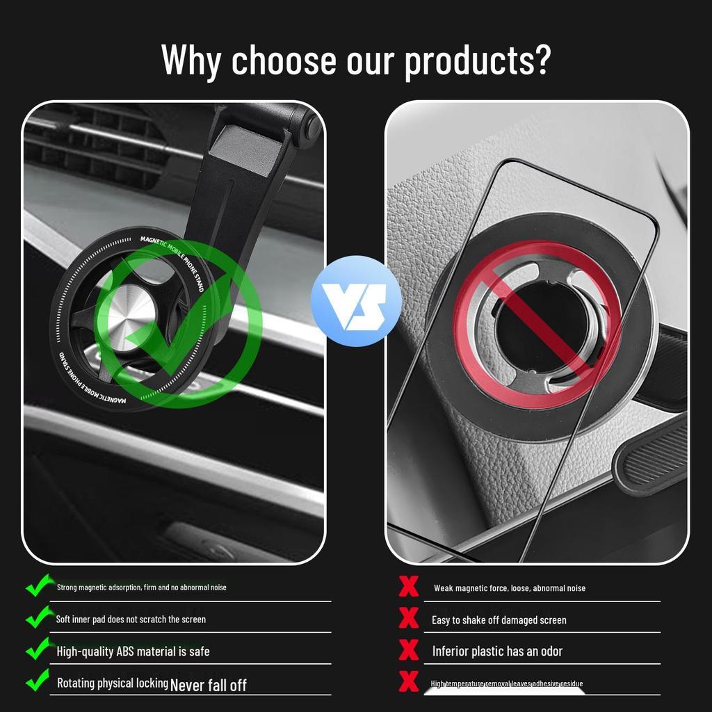 Universal Magnetic Car Phone Holder for Central Control Display - Non-Damaging Stand