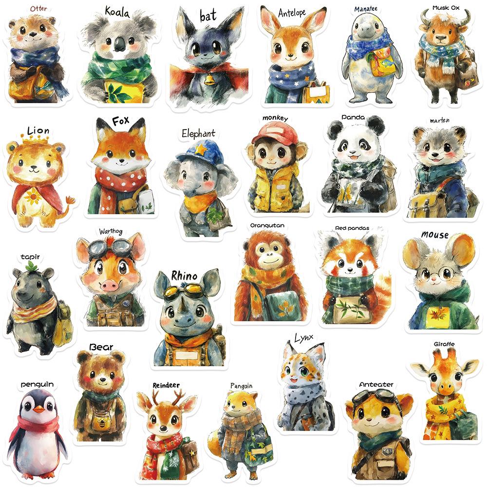 50pcs Set Cute Fantastic Animal Graffiti Stickers Aesthetic Artwork for Fridge Laptop Phone Diary Stationery Kids Creative Toy