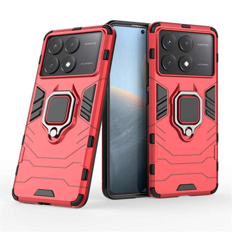 For Cover Xiaomi Poco F6 Pro Case For Poco F6 Pro Capas Phone Back Armor PC Bumper Ring Holder Magnetic Cover Poco F6 Pro Fundas