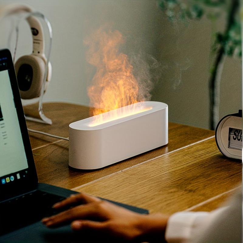 Tragbarer USB-Mini-Diffusor mit bunter Flamme für den Haushalt, kühler Nebel, Aroma-Diffusor für ätherische Öle, H2O-Luftbefeuchter mit Feuerflamme