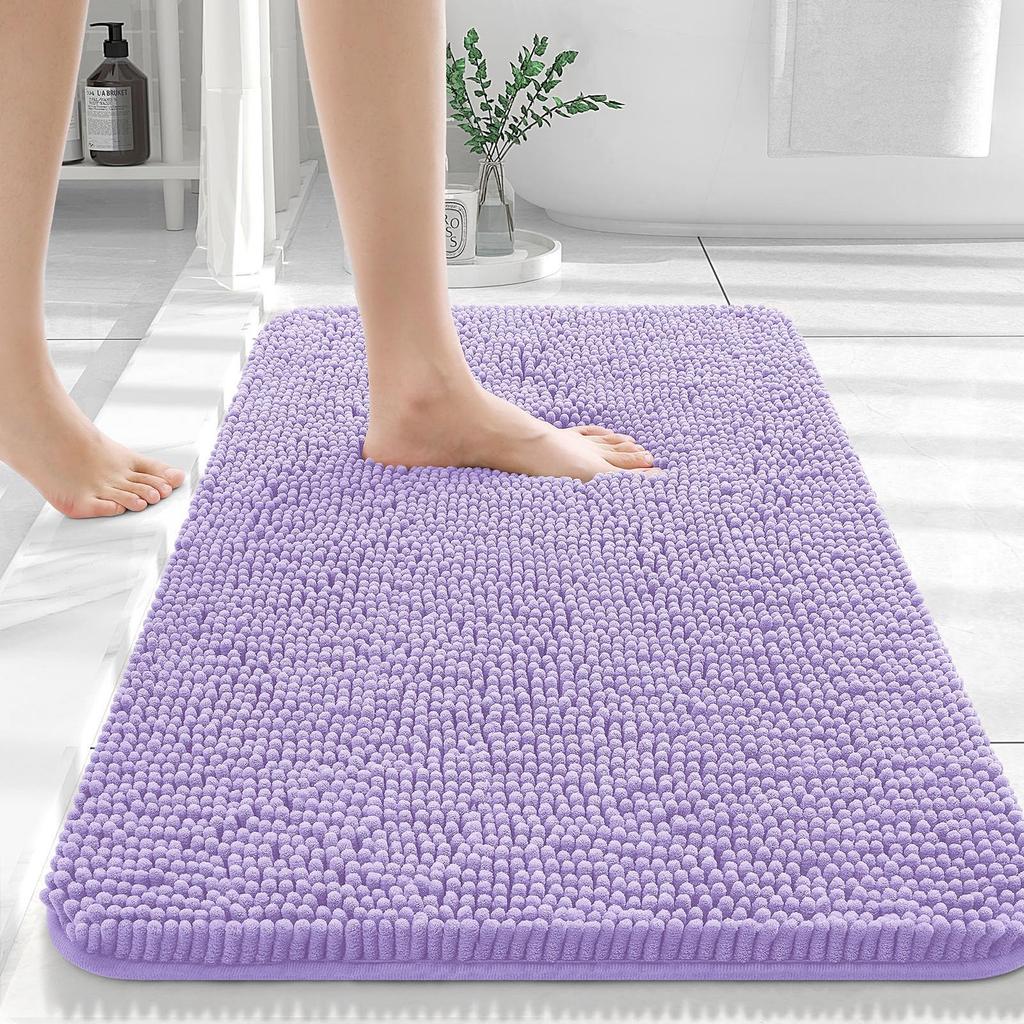 Homaxy Chenille Plain Hairy TPR Material Door Mat Indoor Non Slip Door Mat Dirt Trap Absorbent Mat Absorbs Water Bathroom Mat