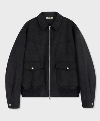 Glw Vegan Leather Suede Blouson Black