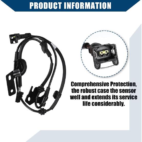 No.59910-C1000 / Wheel Anti-Lock Brakes Sensor Cable for Hyundai Sonata 2015-2019 / ABS Wheel Speed Sensor Aadpter/Durable/Rubber / 2 Pcs/Black