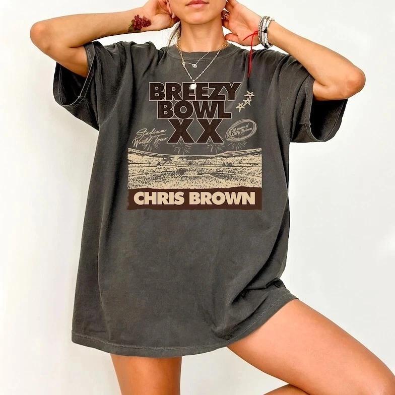 2025 Chris Brown Tour Shirt Breezy Bowl TShirt Chris Brown Concert 2025 Shirt S