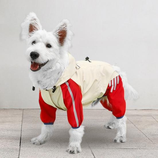 Psí pláštěnka Vodotěsná s kapucí Pláštěnka pro mazlíčky Pončo s plným krytím s reflexními pruhy a otvorem pro vodítko pro malé a střední psy