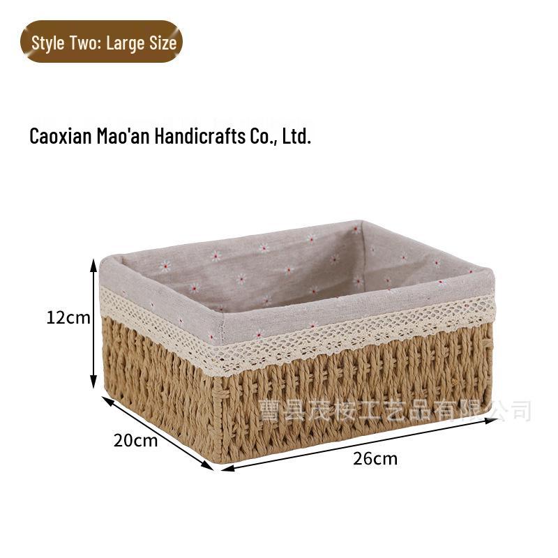 In-Stock Paper Rope Woven Storage Basket - Ideal for Miscellaneous Item Organization