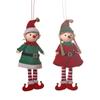 Christmas Elves Stuffed Plush Dolls Hanging Ornaments Xmas Tree Party Decor Cute Boy Girl Elf Hanging Pendants Gifts New Year