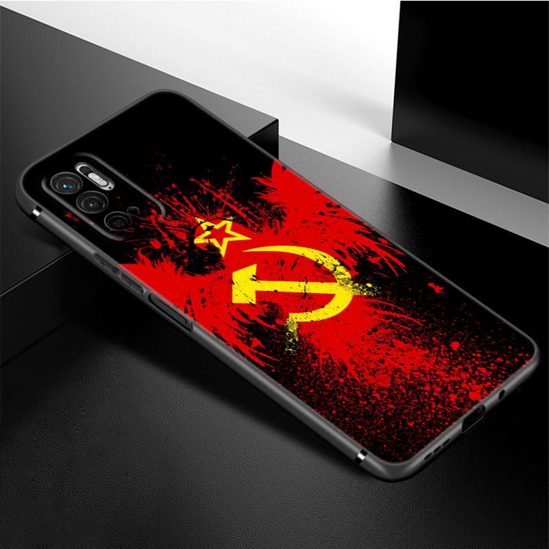 

Чехол для телефона с символом флага СССР для Xiaomi Redmi Note 11 10 9 8 Pro 11T 5G 10T 10S 9S 9T 9i 9C 9A 8T, мягкий черный чехол из ТПУ Redmi Note 11 Pro 5G