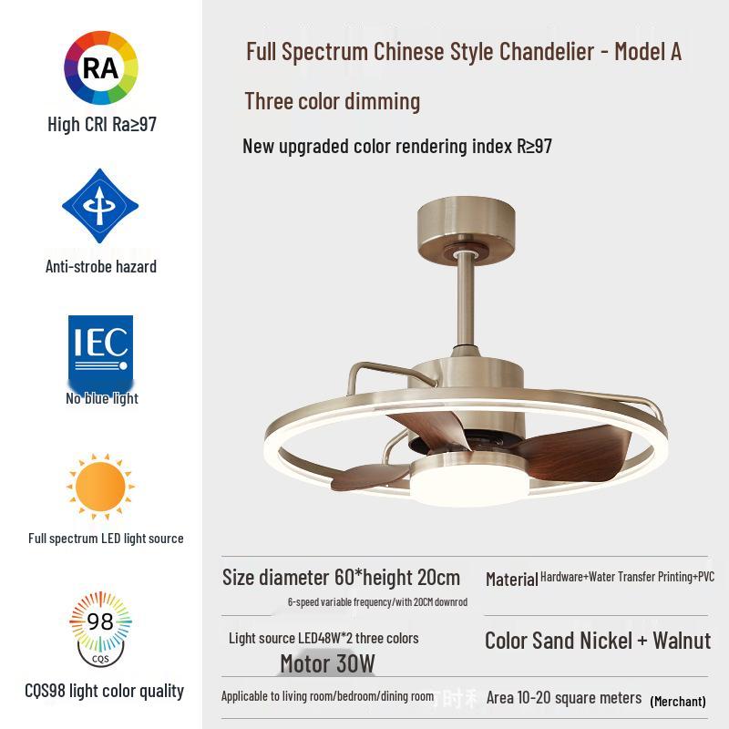 Retro Industrial-Style Ceiling Fan Light for Bedroom or Dining Room