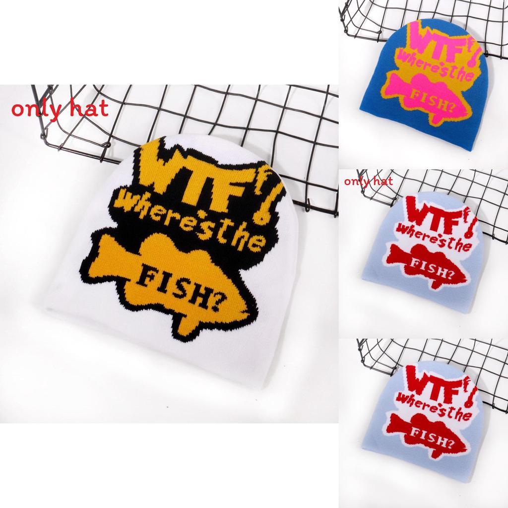 Fashion Color Blocked Letter Pattern Neutral Casual Warm Knitted Hat For Men And Women Winter Warmth Street Fashion