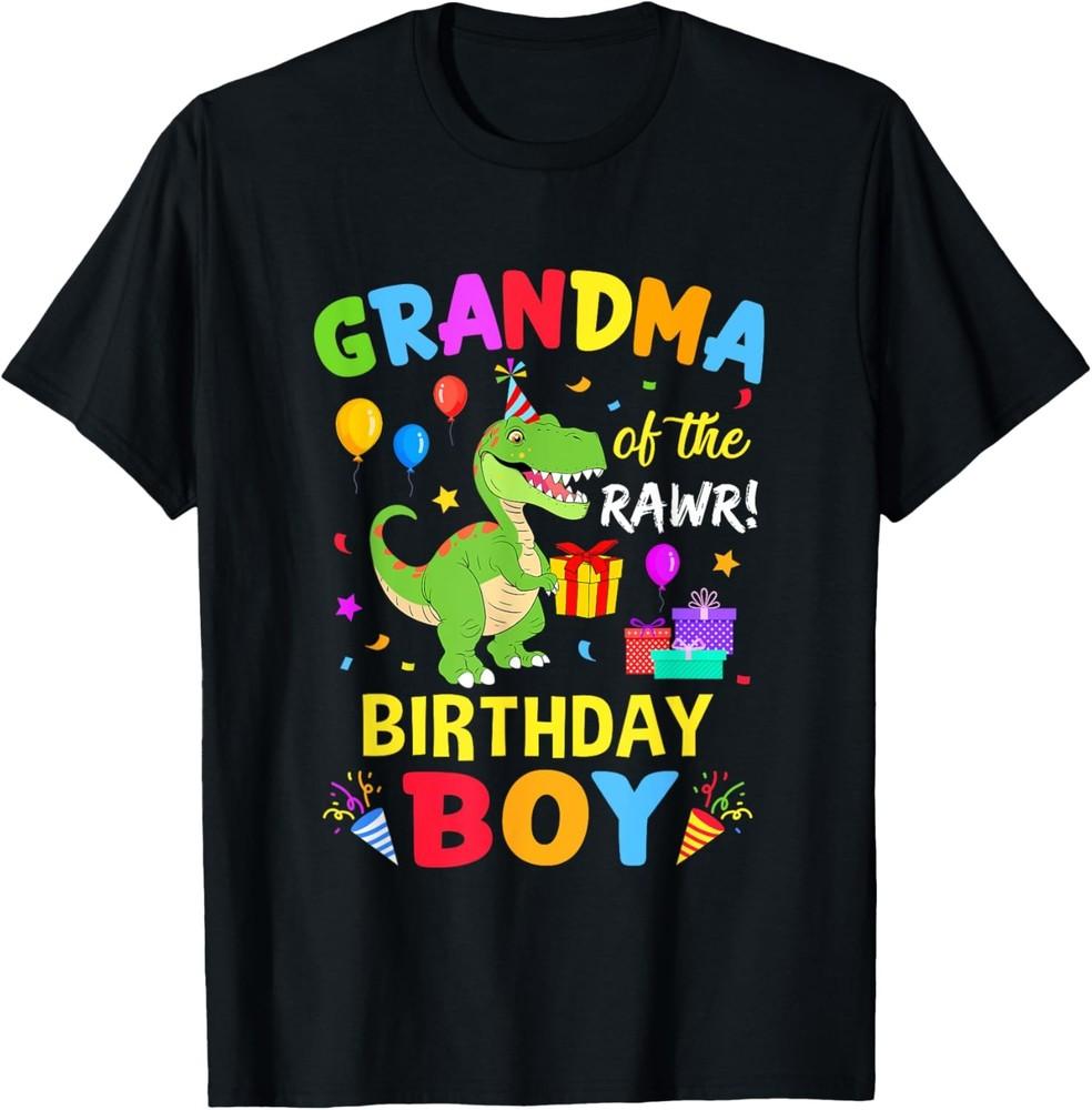 Grandma Of The Birthday Boy T-Rex Funny Dinosaur Boy Party T-Shirt Unisex T-Shirt XXXXL