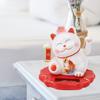 Solar Fortune Cat Vivid Lovely Chinese Cat Solar Powered Waving Arm Lucky Cat for Home Office and Car Dashboard Decor 2314A