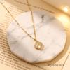 Fashion Charm PVD Plating Ladies Stainless Steel Four Leaf Clover Necklace Hot Sale Reversible Design Zircon Link for Gift Party
