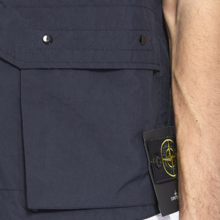 STONE ISLAND Solid Color V-Neck Zipper Loose Sleeveless Vest Men Vests L1S15G100005S0354-V0020