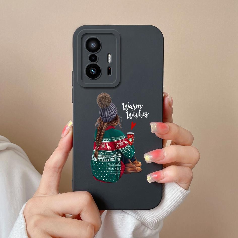 Case For Xiaomi 11T Pro Cover Fashion Design Sweet Girls Matte Liquid Silicone Screen Protector Shell For Xiaomi 11T 11 T Fundas