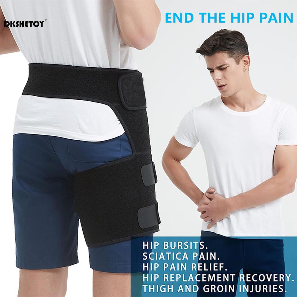 Adjustable Compression Hip Brace Support Belt for Pulled Groin Muscle Hip Joints Arthritis Protector Legwarmers