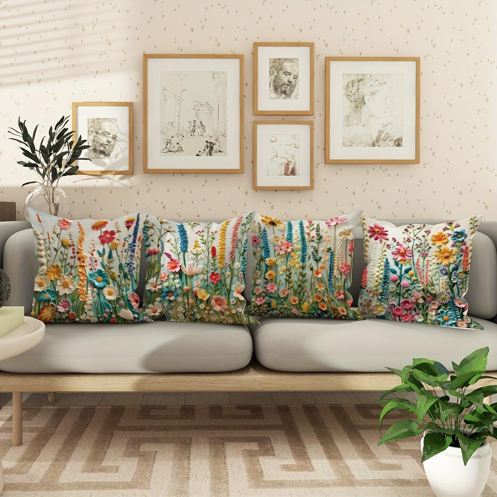 Wunderschöner Frühling auf Kissenbezügen Schlafzimmer Sofa Dekoration Polyester Kissenbezug mit Reißverschluss