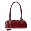 Versatile Women's PU Leather Arc Bags Red One Shoulder Bag Monochromatic with Zipper Fashionable Women's Bags New