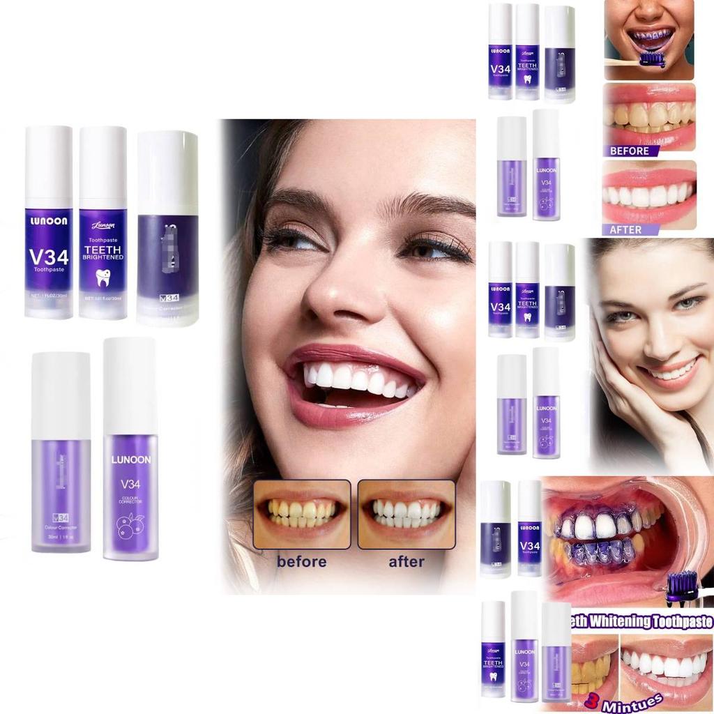 Hismiles Purple Toothpaste V34 Colour Corrector Serum For Fresh Breath And Stain Removal