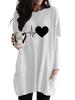 Women's Sweatshirt Women's Long Tunic with Pockets Loose Fit Fashion Printed Logn Sleeve Top