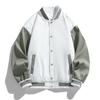 Spring and Autumn New Men's Korean Style Thin Baseball Collar Contrast Color Glossy Jacket Trendy Couple Versatile Jacket