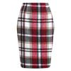 High-Waisted Women's Plaid Pencil Skirt - Knee-Length Wool Skirt for Autumn and Winter