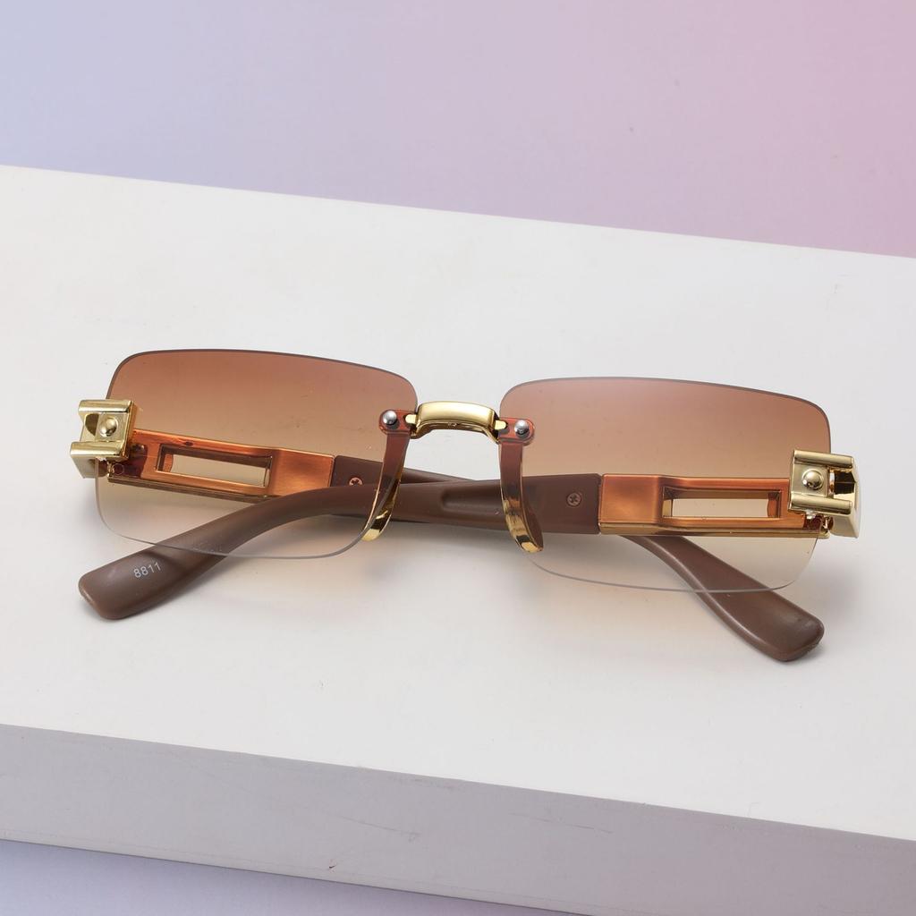 Frameless Trimmed Square Adult Sunglasses Sunglasses Women'S Fashion Commuter Sunglasses