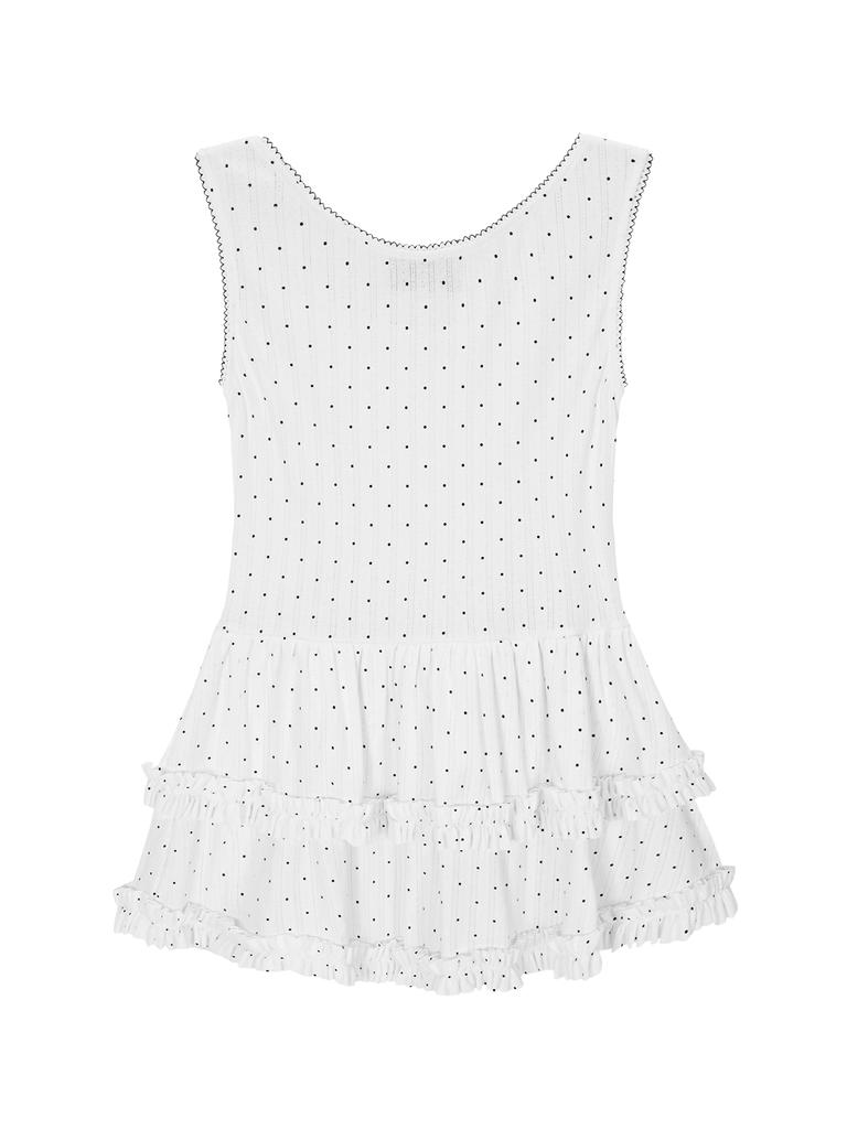 Nep Nep Layered Dot Frill Dress_White
